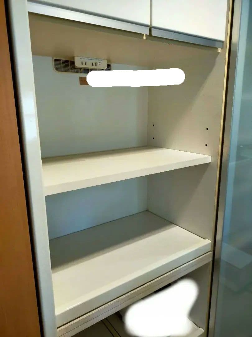 モリタインテリア 120cm幅 高さ205cmダイニングボード 食器棚 ホワイト