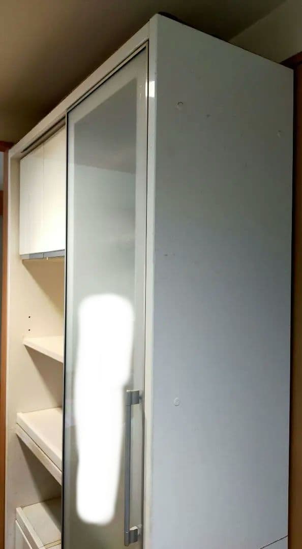 モリタインテリア 120cm幅 高さ205cmダイニングボード 食器棚 ホワイト