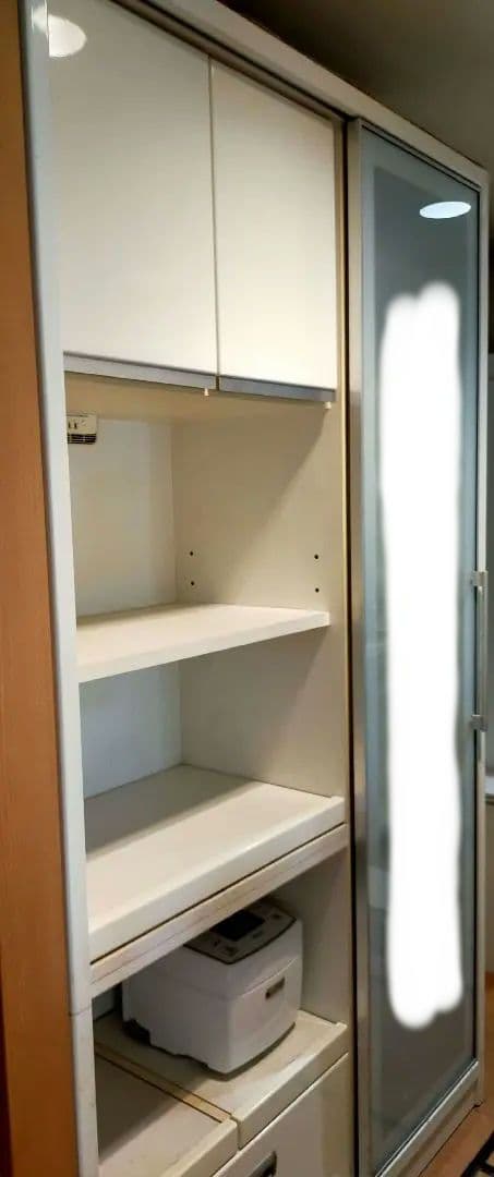 モリタインテリア 120cm幅 高さ205cmダイニングボード 食器棚 ホワイト