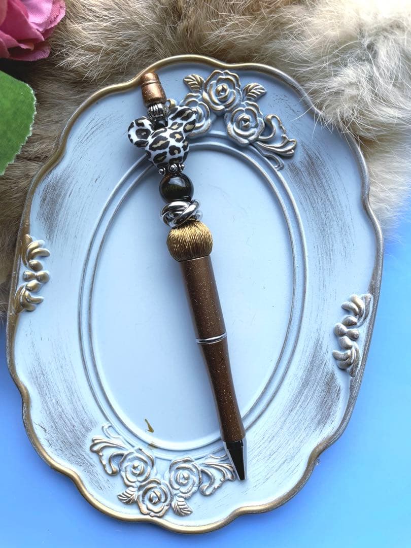 カスタムボールペン  アニマルブラウンラメ