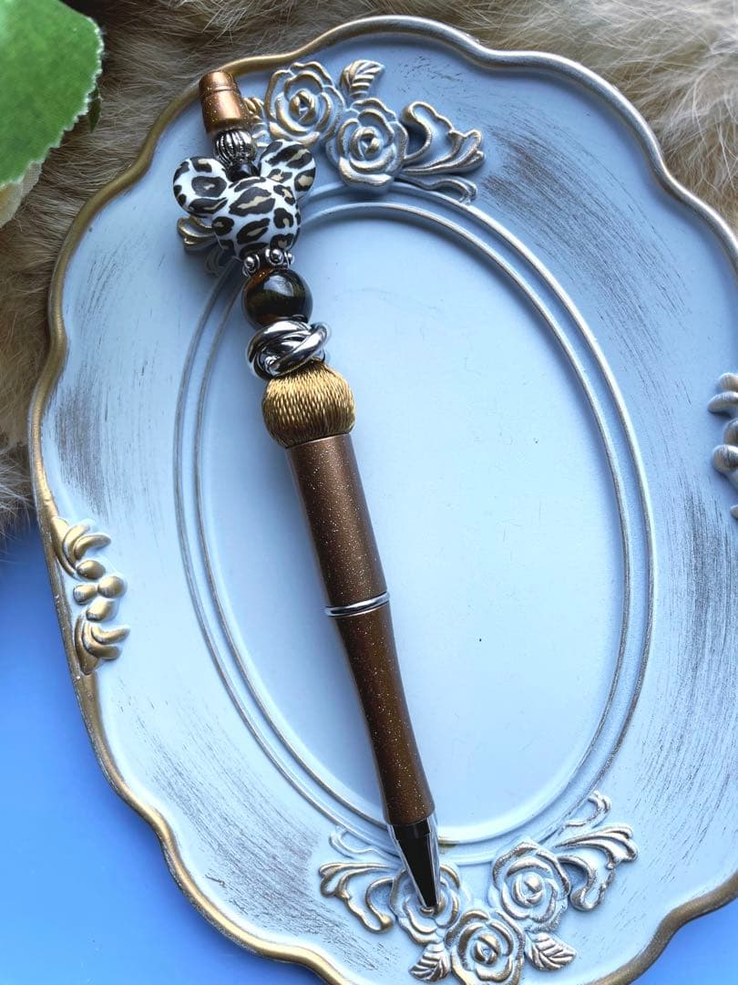 カスタムボールペン  アニマルブラウンラメ