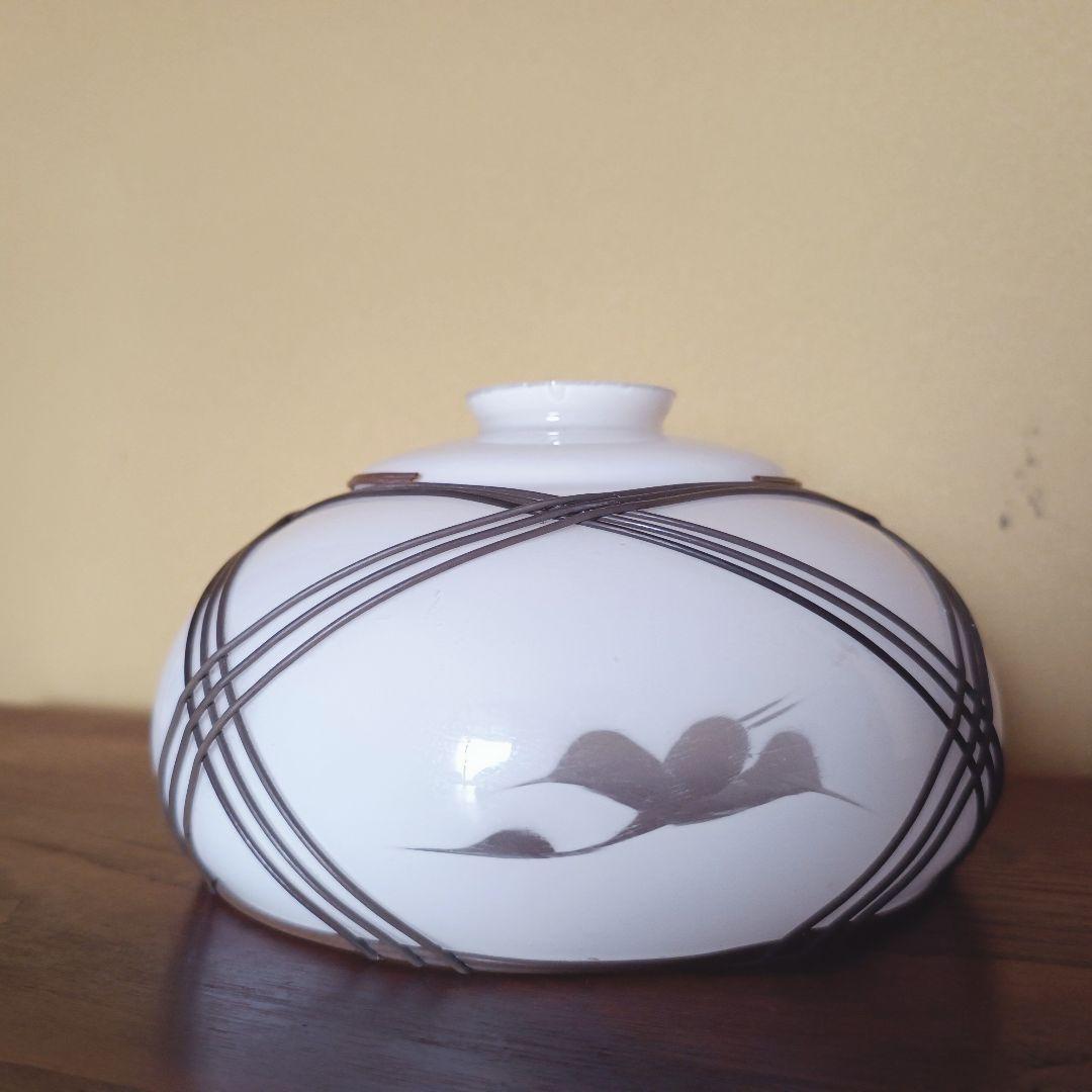 【白】 切子 電笠 ガラス 花模様 被せ 照明 大正 ライト 乳白 シェード