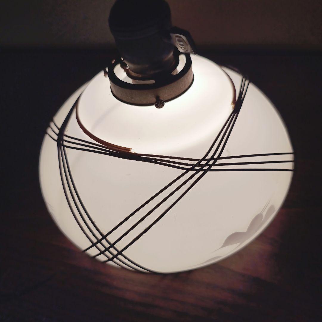 【白】 切子 電笠 ガラス 花模様 被せ 照明 大正 ライト 乳白 シェード