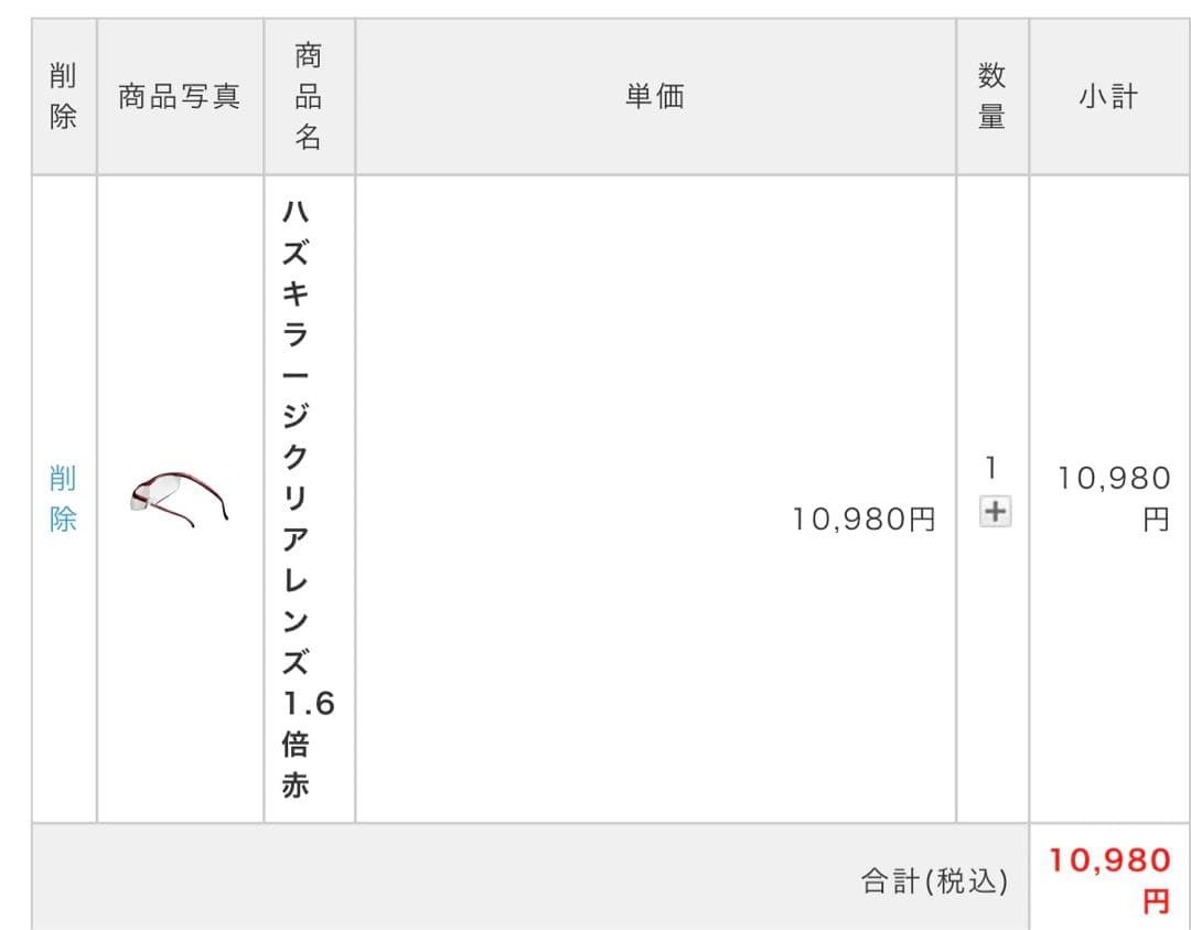 ハズキルーペ ラージ 1.6倍 クリアレンズ 赤