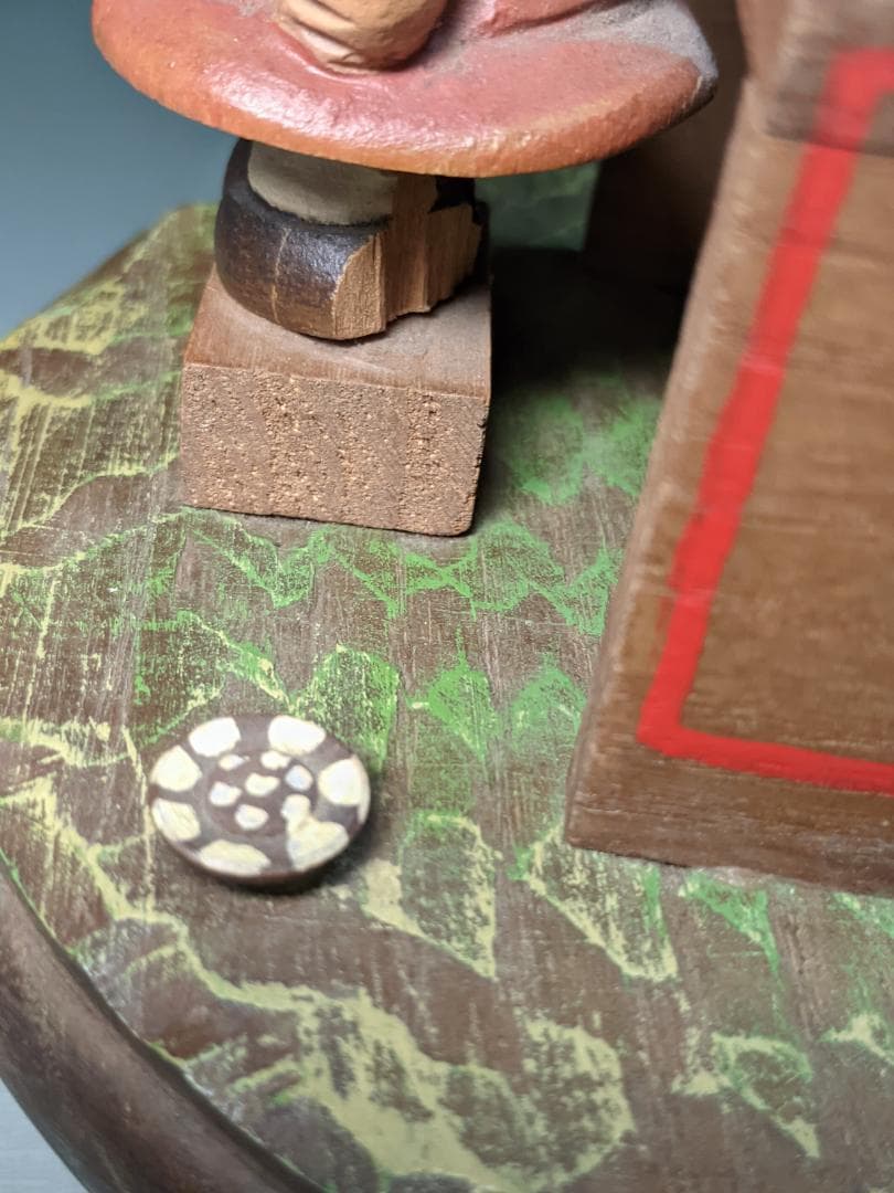 アンリ社製 ANRI チャーリー＆ルーシー オルゴール 木彫り人形 ビンテージ