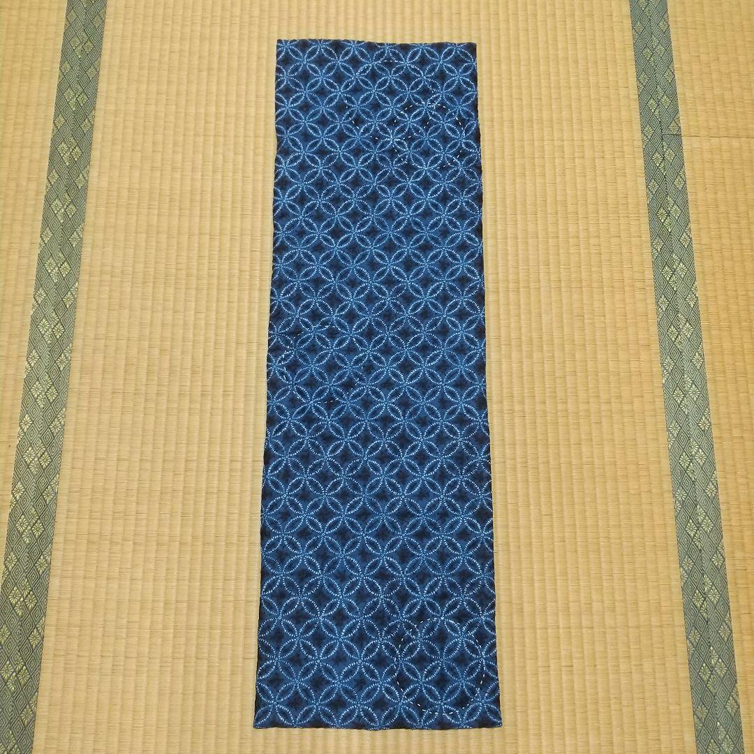 ┇┇ハンドメイド┇┇藍染古布のマット パッチワーク約29.5cm✕94cm