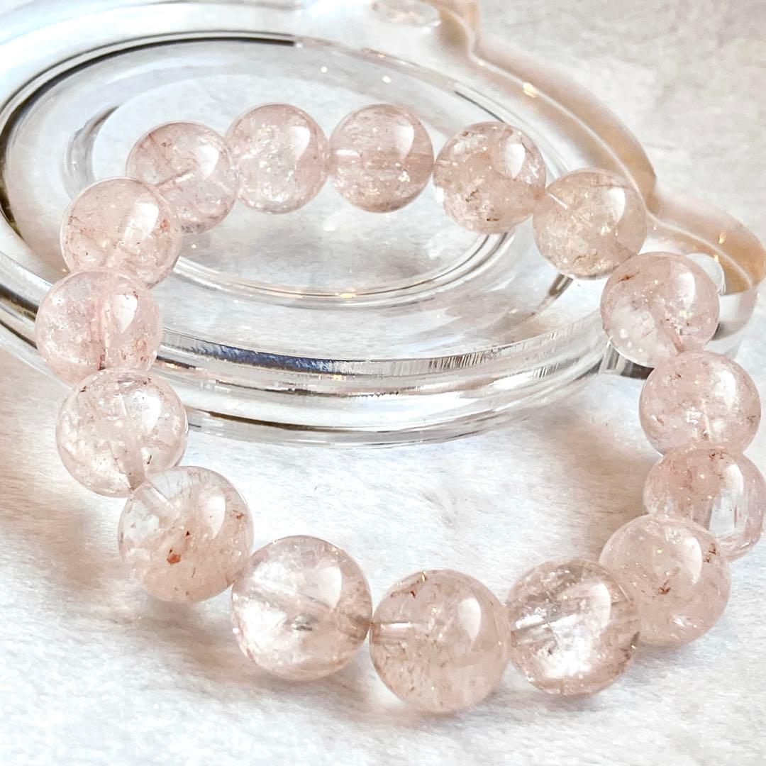 佳*様 人気♡ピンクアゼツライト 大玉ブレスレット 虹あり！