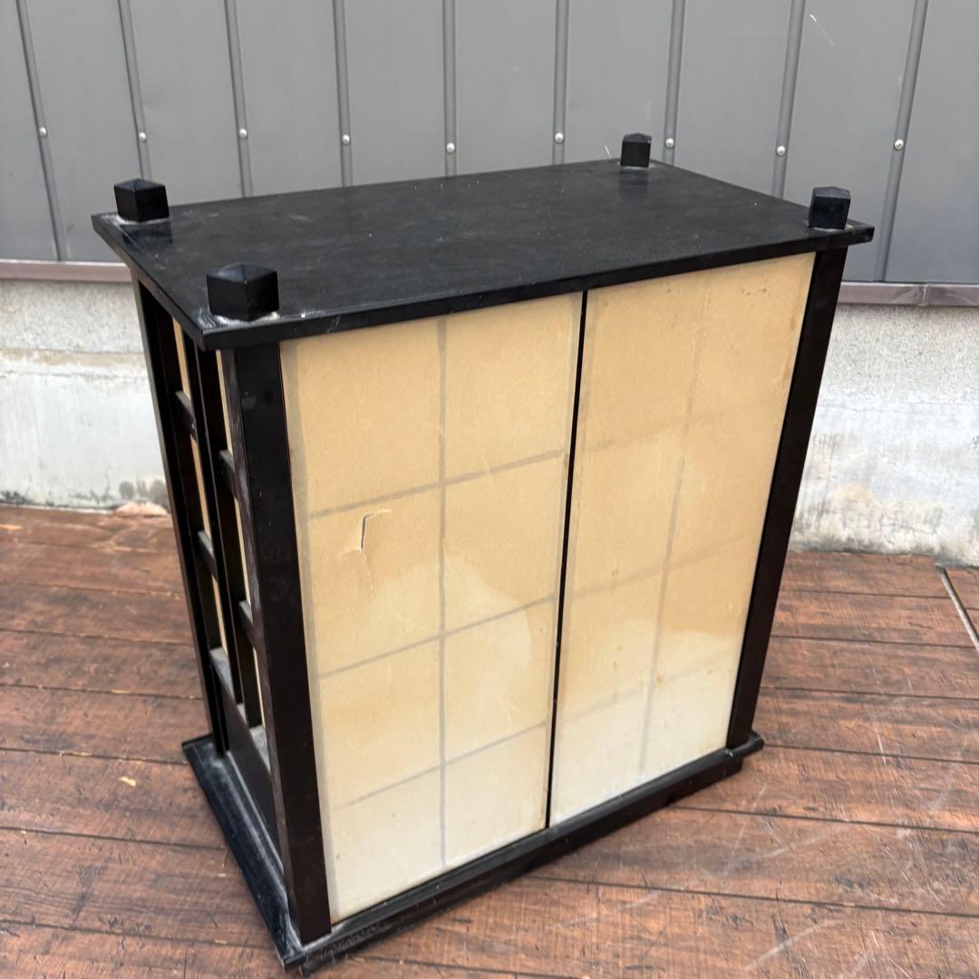 C壁 昭和レトロ 木製 茶箪笥 茶棚 ガラス戸 飾り棚 サイドボード 古家具