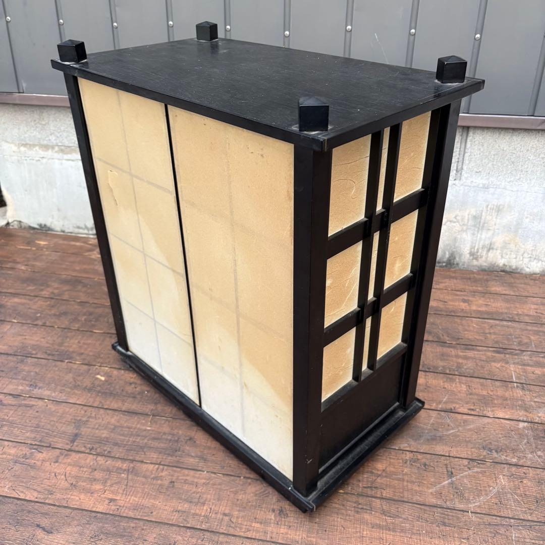 C壁 昭和レトロ 木製 茶箪笥 茶棚 ガラス戸 飾り棚 サイドボード 古家具