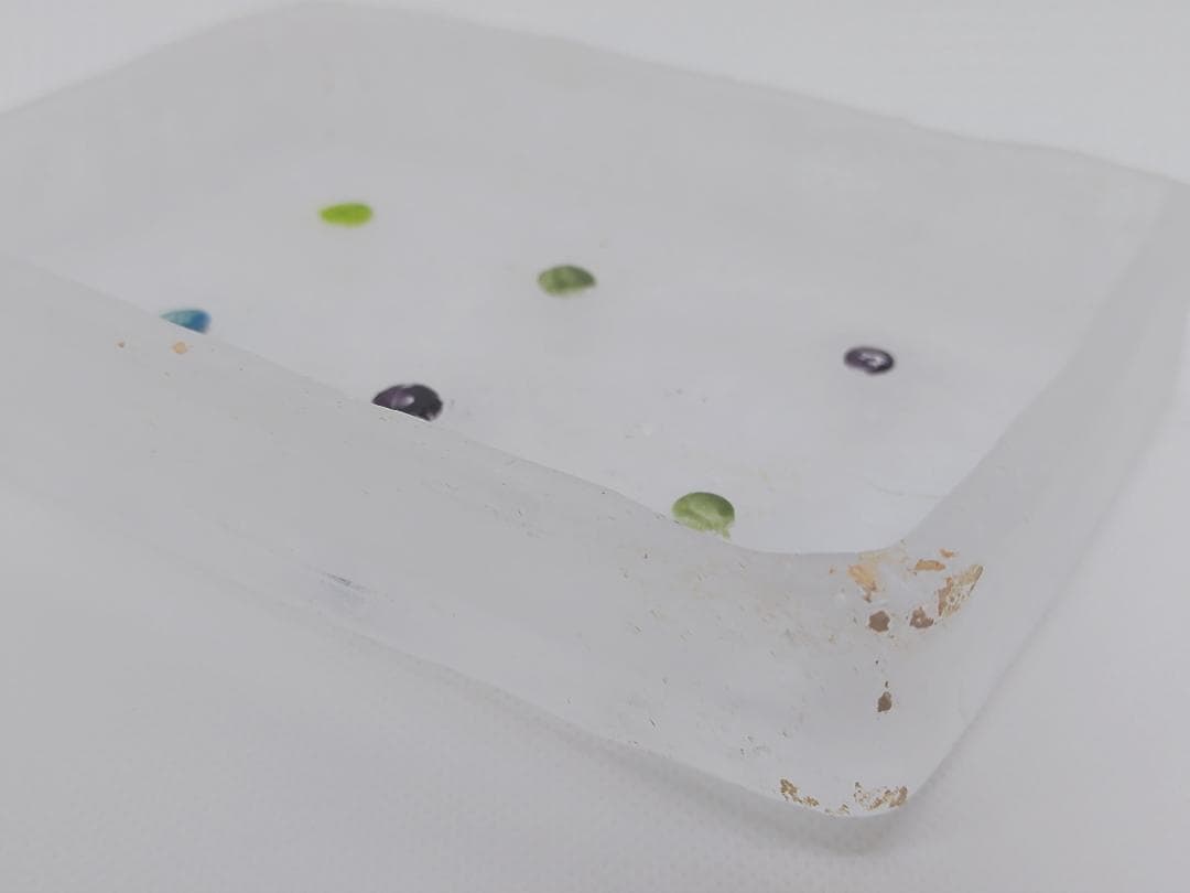 ガラス作家：能登朝奈　パート・ド・ヴェール　四角皿　2個セット