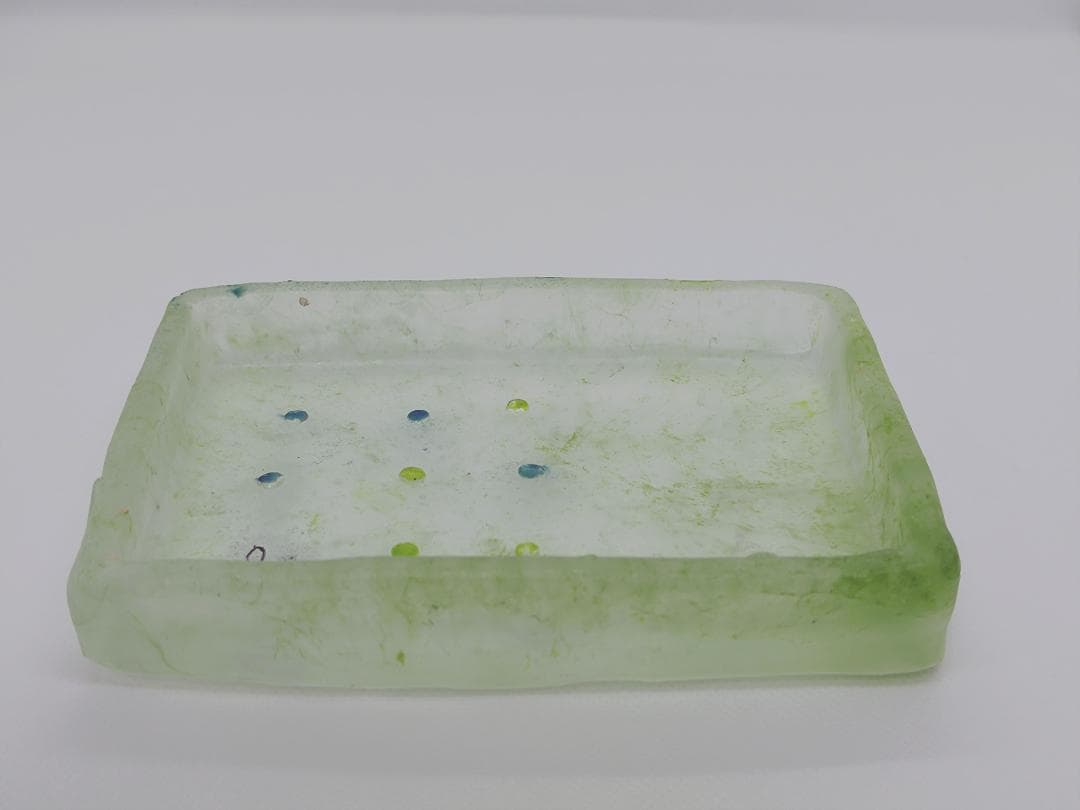 ガラス作家：能登朝奈　パート・ド・ヴェール　四角皿　2個セット