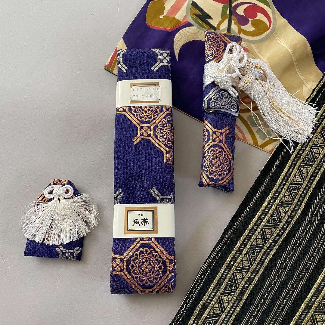 七五三　5歳　男の子　正絹　アンティークお着物袴コーデ