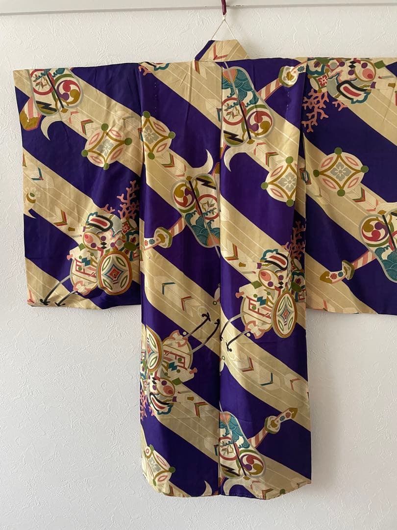 七五三　5歳　男の子　正絹　アンティークお着物袴コーデ