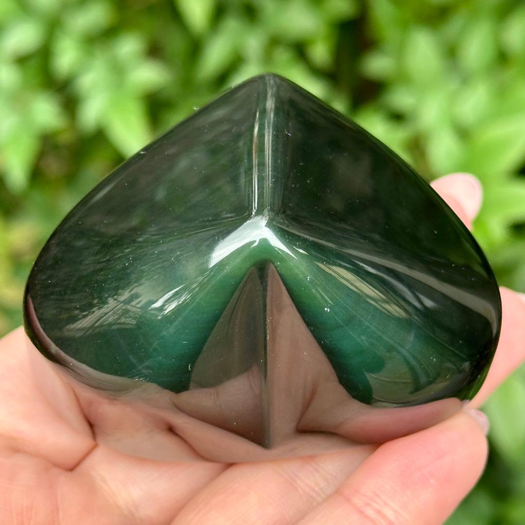 レインボーオブシディアン ハート 置物 MY473 - メルカリ