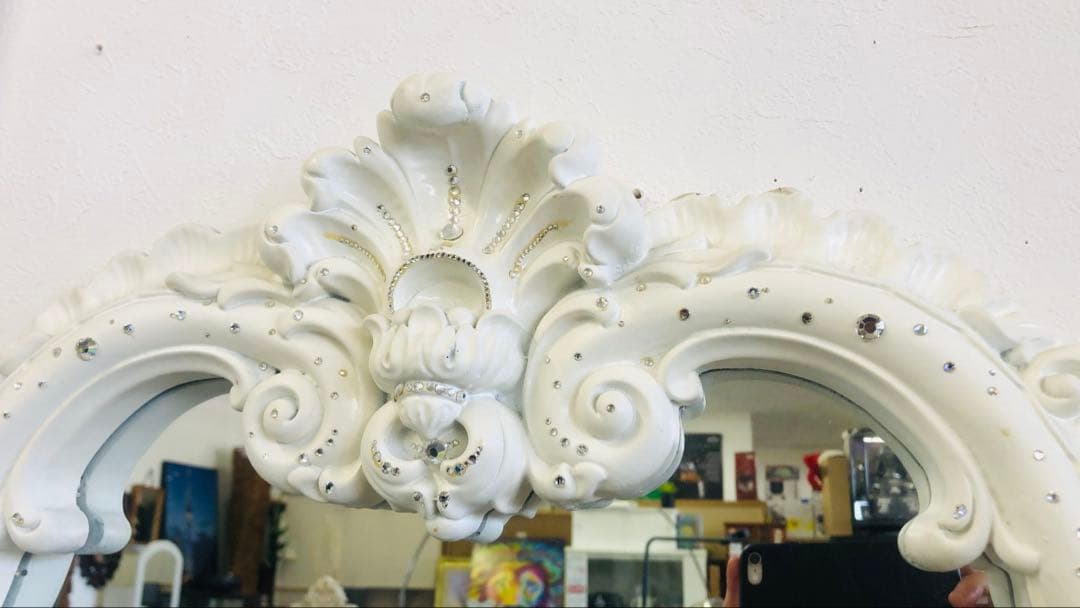 ロココ調ミラー鏡プリンセス　コンソール付き　ヨーロピアン　壁掛け