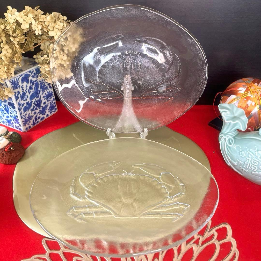 コスタボダ kosta boda楕円大皿 蟹 2枚 - メルカリ