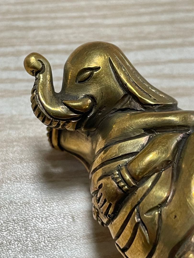 《 チベット密教　新品　1点物 》 オリジナル　真鍮製　ガネーシャ　聖天　秘仏