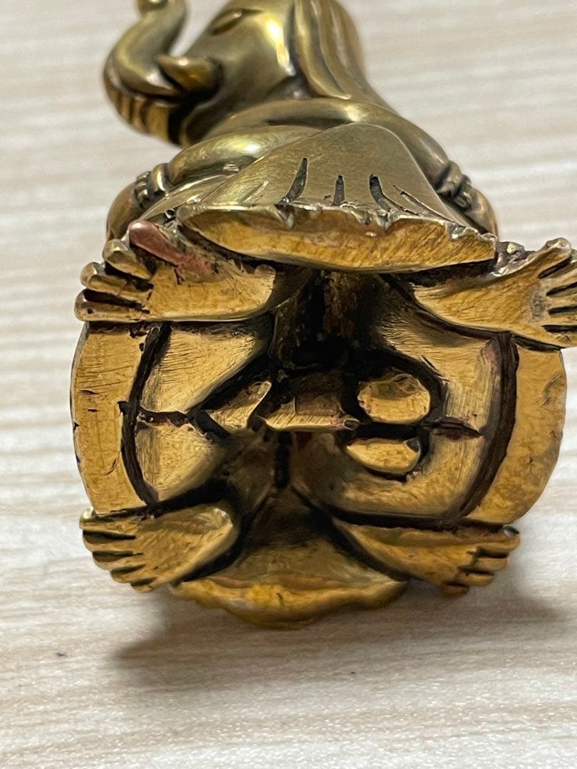 《 チベット密教　新品　1点物 》 オリジナル　真鍮製　ガネーシャ　聖天　秘仏