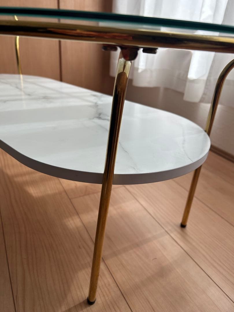 Francfrancレガート コーヒーテーブル L ゴールド×マーブル　大理石柄