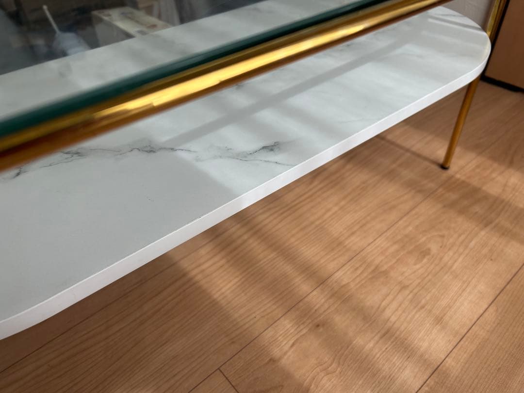 Francfrancレガート コーヒーテーブル L ゴールド×マーブル　大理石柄