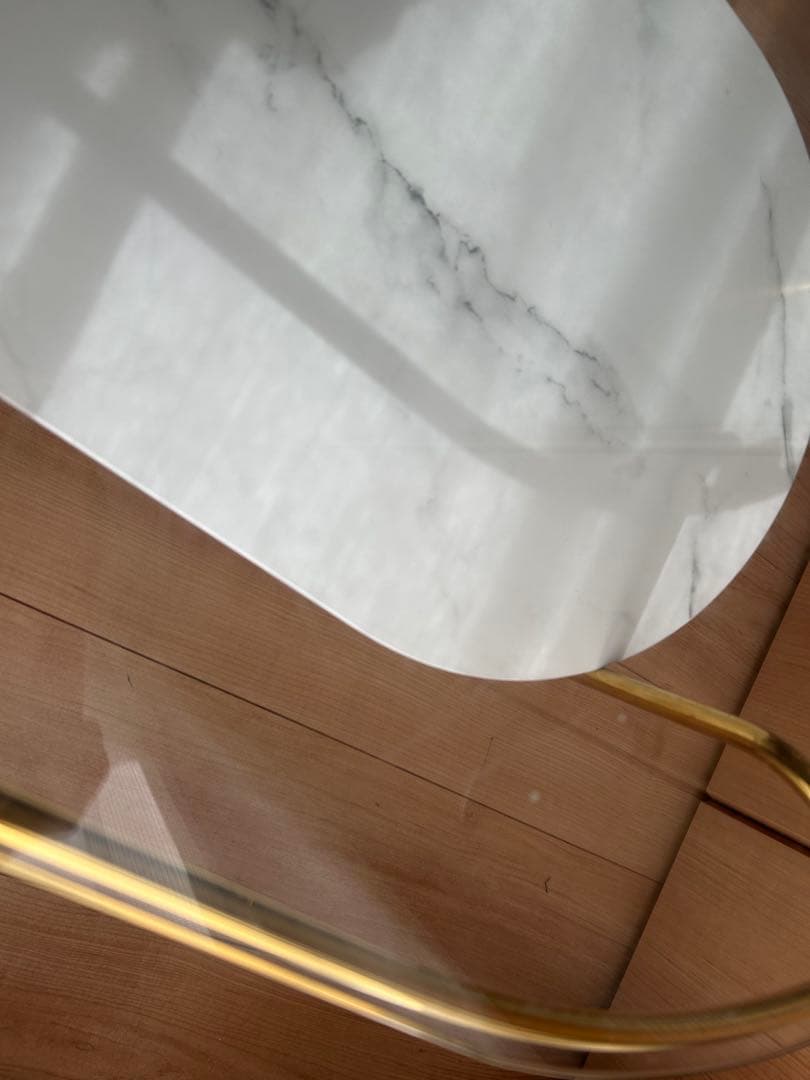 Francfrancレガート コーヒーテーブル L ゴールド×マーブル　大理石柄