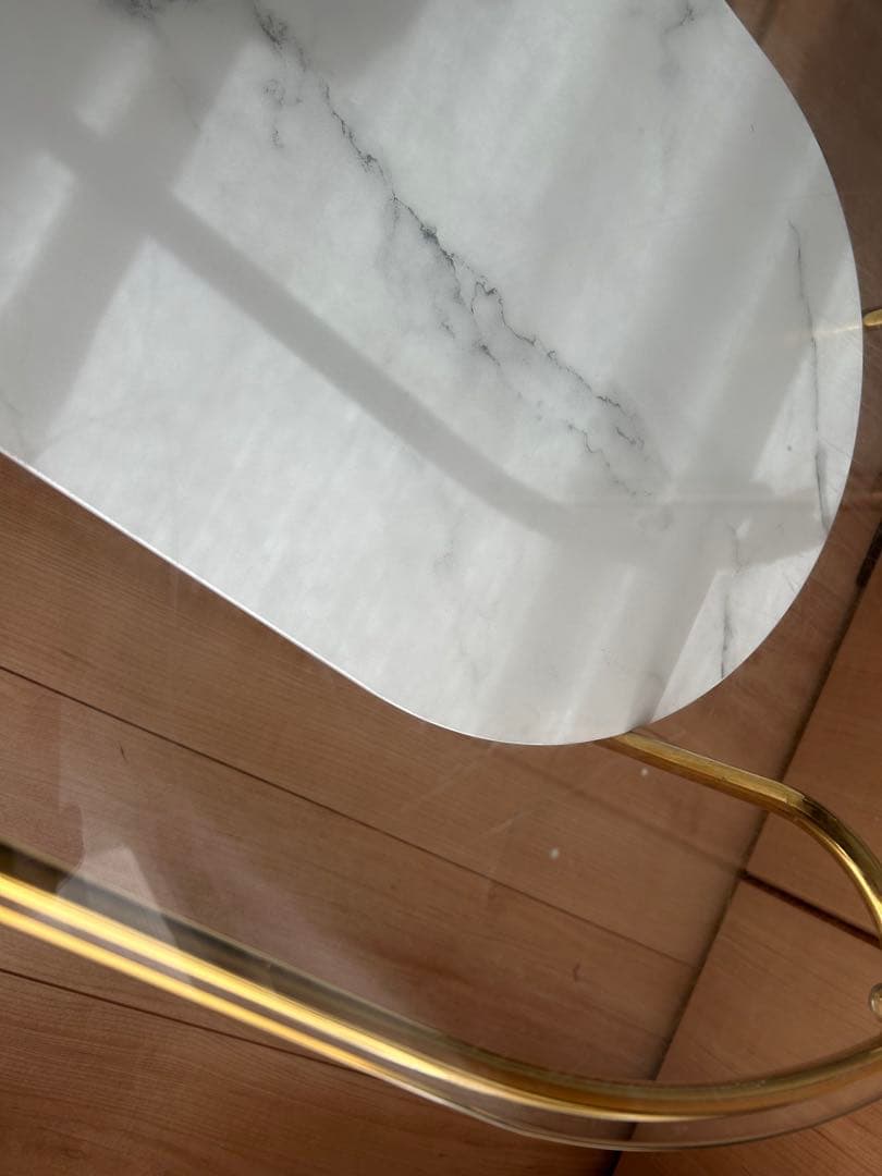 Francfrancレガート コーヒーテーブル L ゴールド×マーブル　大理石柄