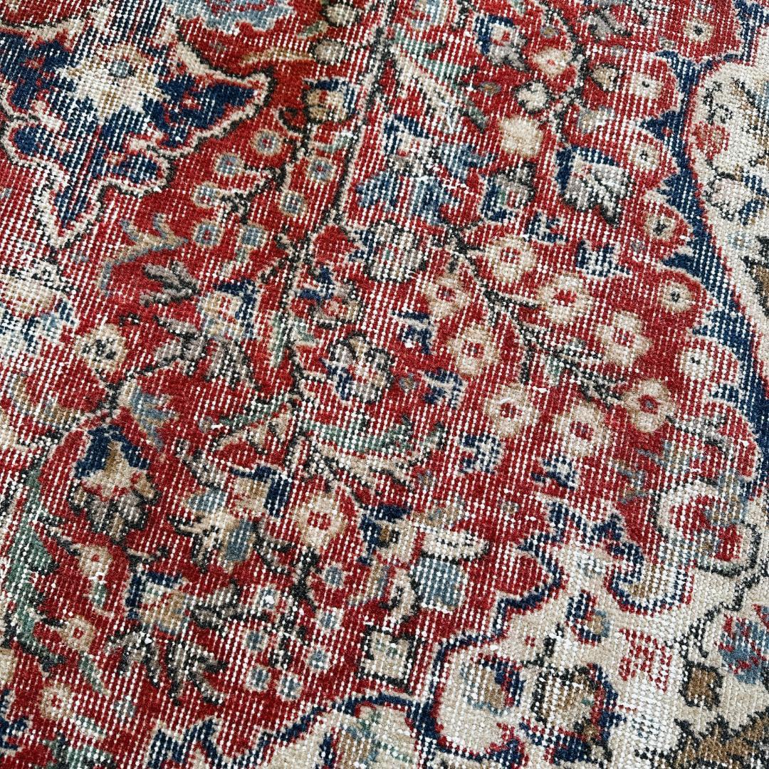 トルコ ヴィンテージラグ A131 超大判 ダークレッド ネイビー