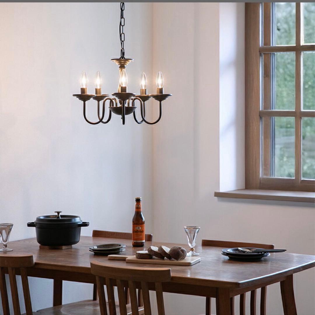 ヴィンテージアンティークシャンデリア　バトラー　5灯　LED対応　シャビーシック