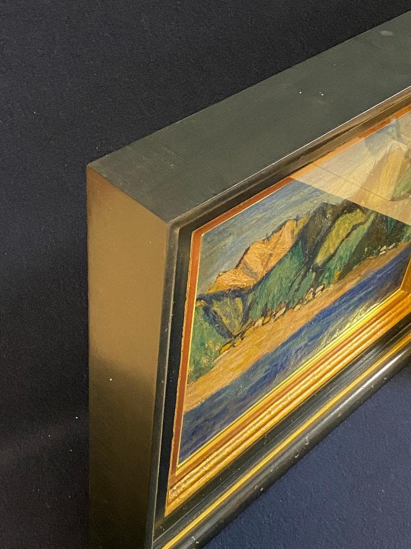 「真作」作者不明　風景画　油彩画　額装　サイン有り　F6号