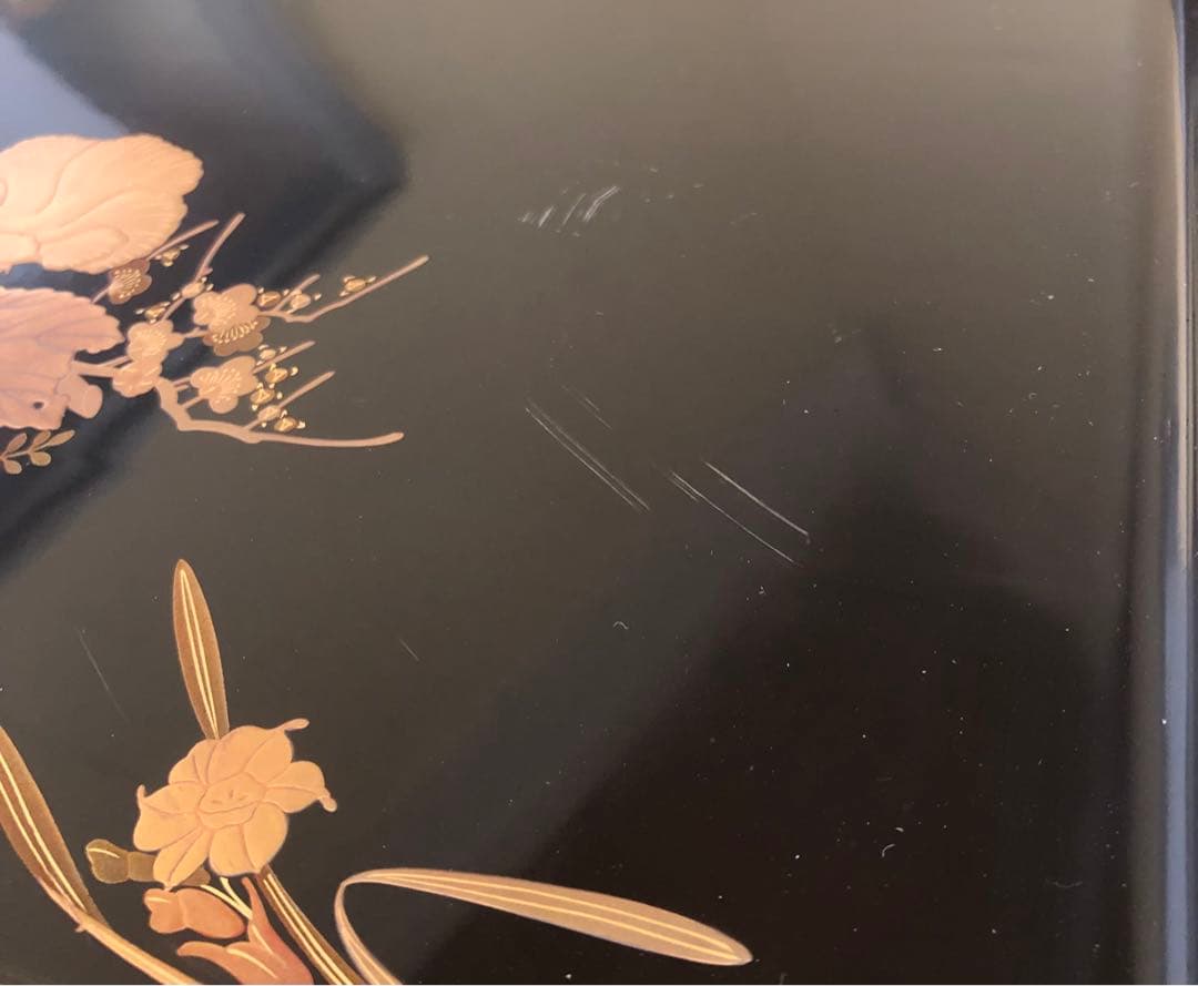 《レ》研ぎ出し蒔絵 青貝 脚付 会席膳5客 木製漆器 木箱　260128く2