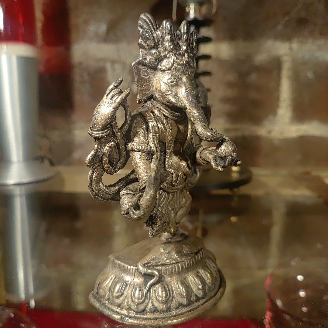 ガネーシャ チベット仏　仏教美術　アンティーク　470ｇ