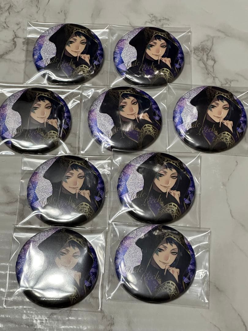 ツイステ 缶バッジ 9点セット ジェイド・リーチ 式典服 グリッター
