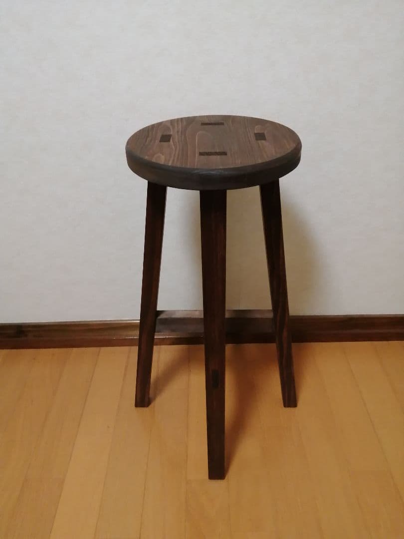 木製スツール　座面幅30cm×高さ65cm　丸椅子　stool