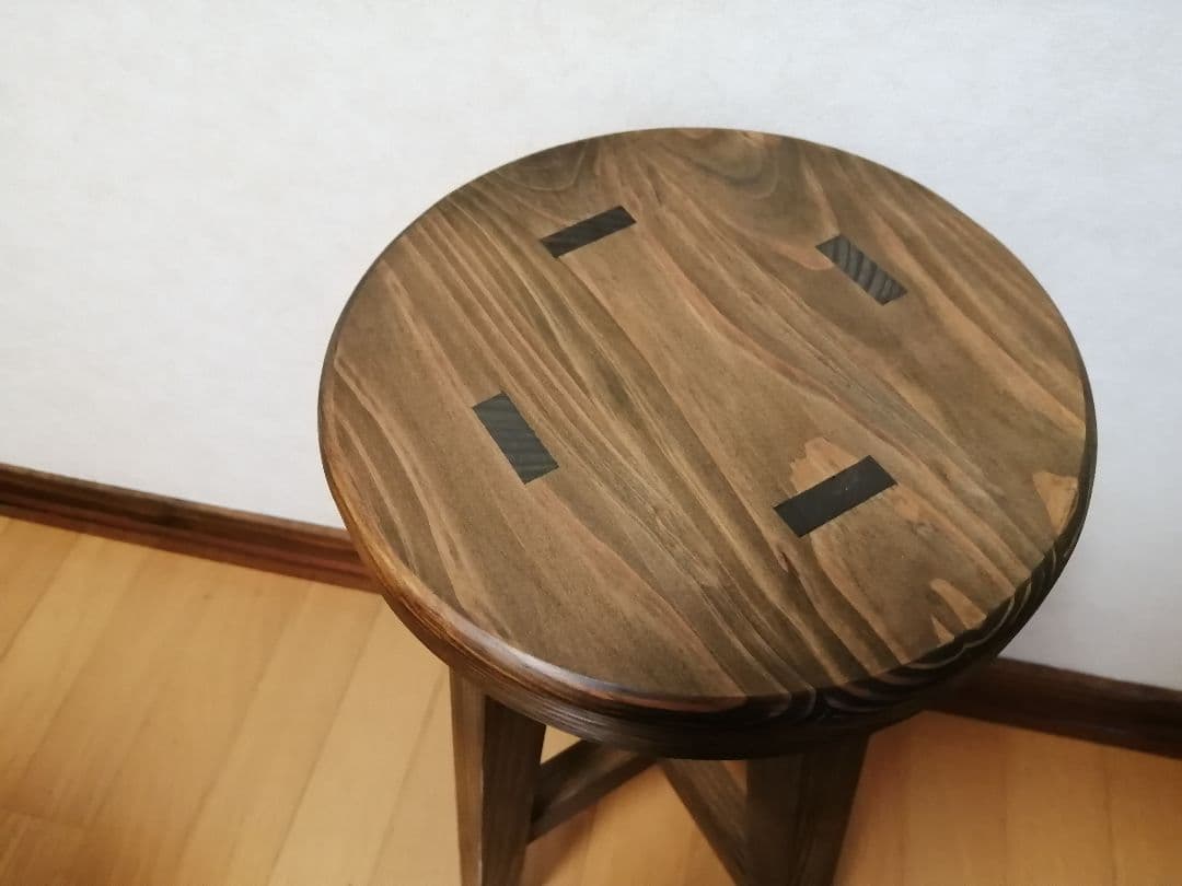 木製スツール　座面幅30cm×高さ65cm　丸椅子　stool