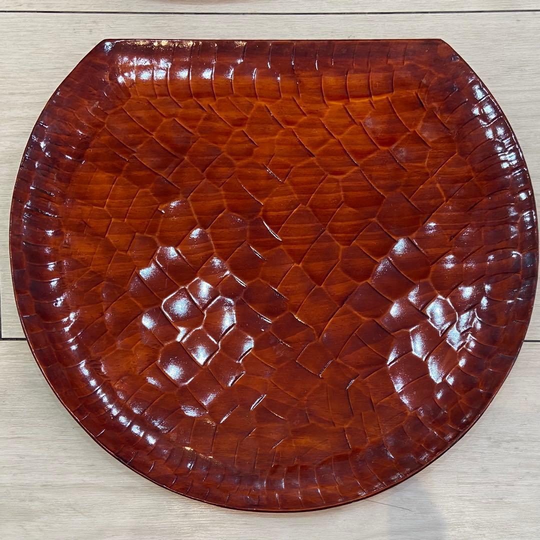 讃岐彫　膳　盆　半月　木製　5枚セット