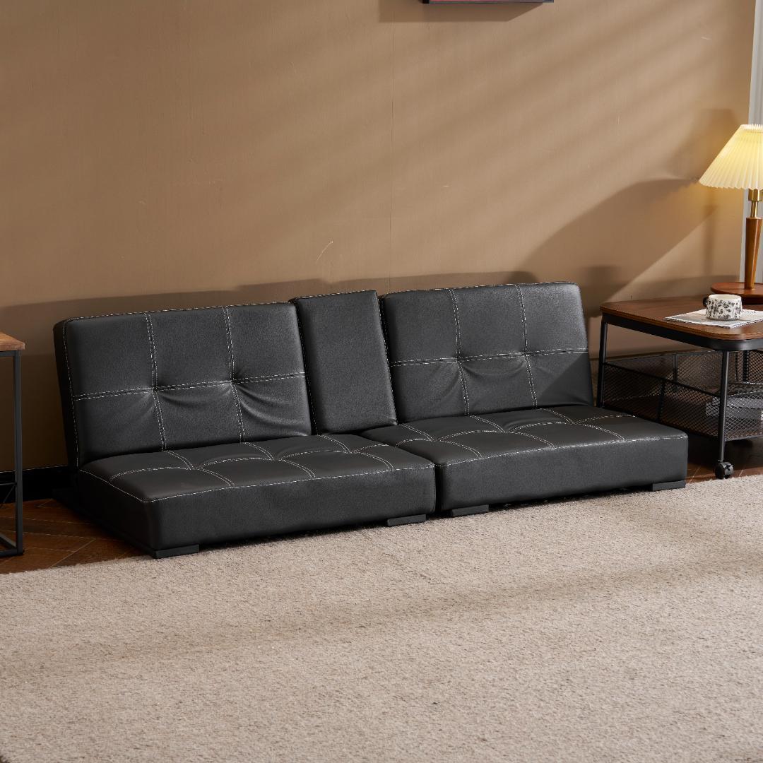 【新品】カップホルダー付き 組立簡単 省スペース2人用ソファベッド