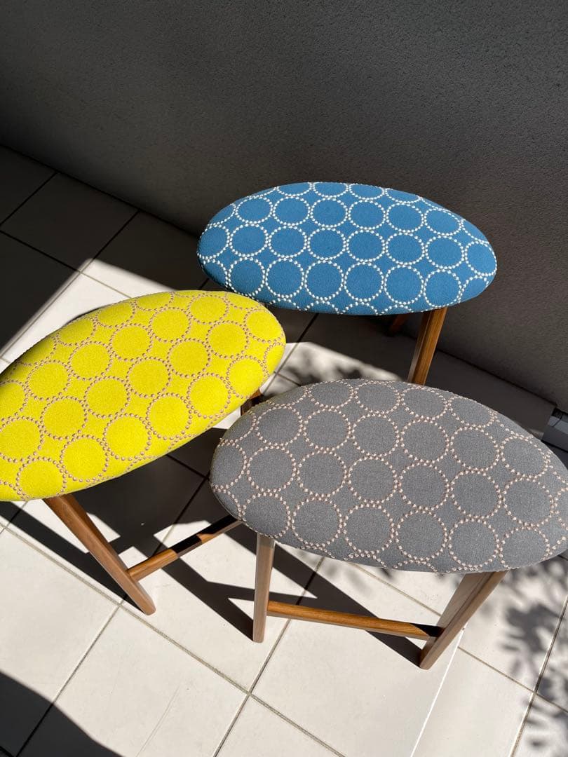 ミナペルホネン タンバリン dop ブルー 折りたたみ式 ハイスツール