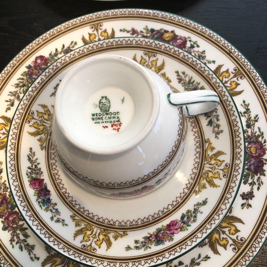 最終値下げ‼️激安‼️ウェッジウッドコロンビアエナメル トリオ６客セット