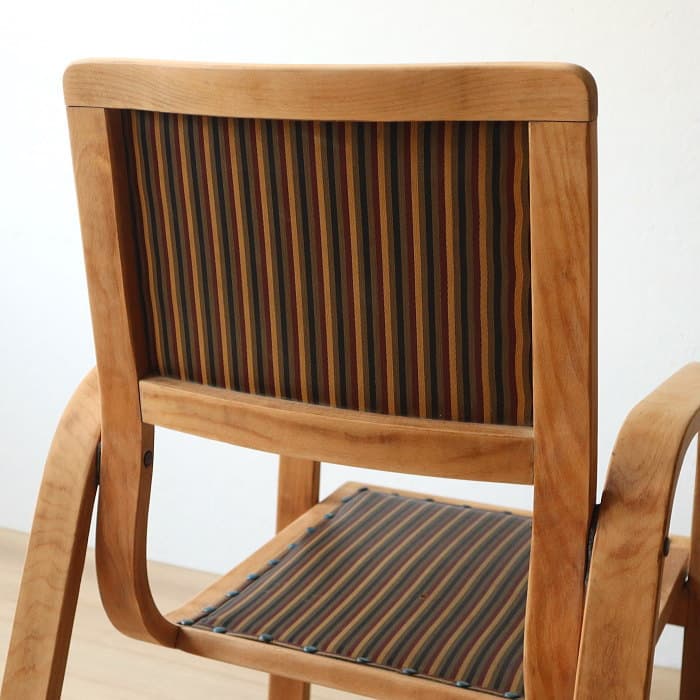 アンティーク 秋田木工 肘付イス ジャパニーズヴィンテージ ブナ材 剥離