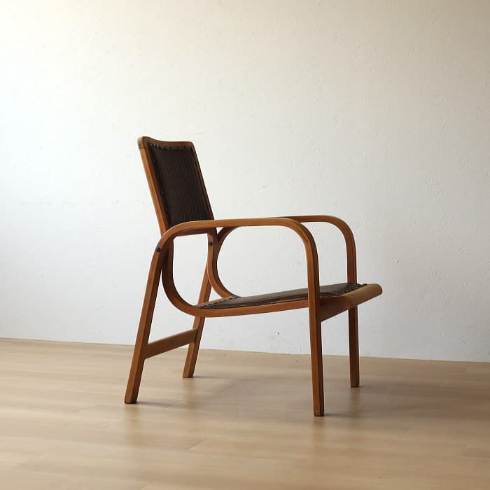 アンティーク 秋田木工 肘付イス ジャパニーズヴィンテージ ブナ材 剥離