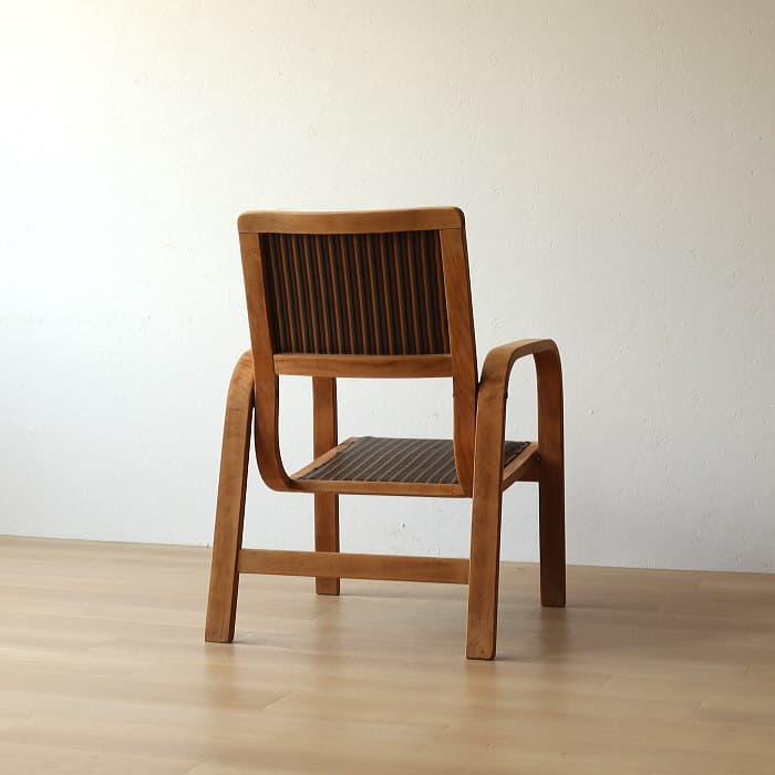 アンティーク 秋田木工 肘付イス ジャパニーズヴィンテージ ブナ材 剥離