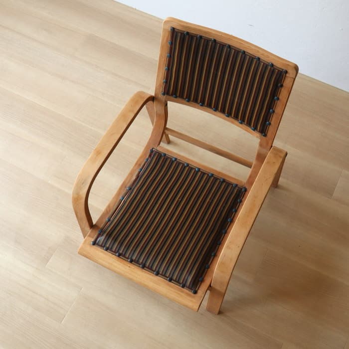 アンティーク 秋田木工 肘付イス ジャパニーズヴィンテージ ブナ材 剥離