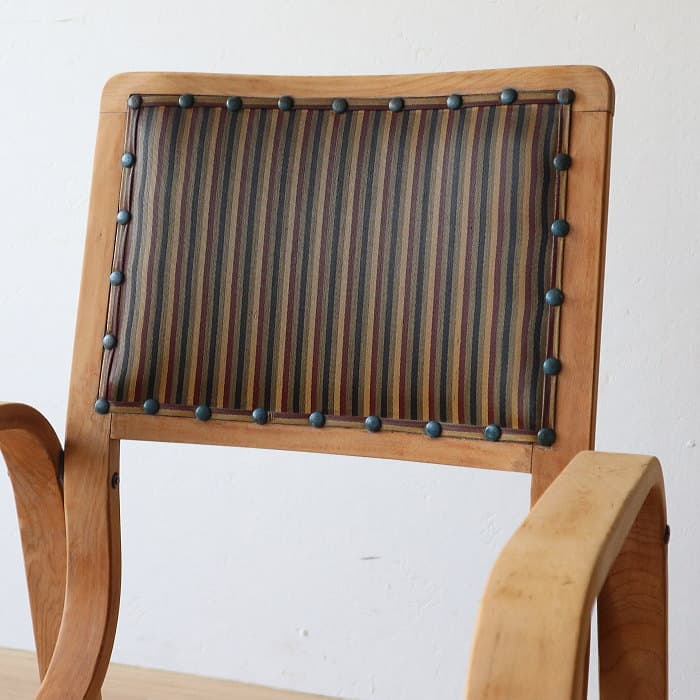 アンティーク 秋田木工 肘付イス ジャパニーズヴィンテージ ブナ材 剥離