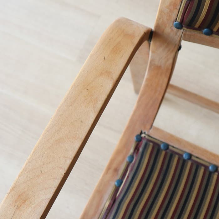 アンティーク 秋田木工 肘付イス ジャパニーズヴィンテージ ブナ材 剥離