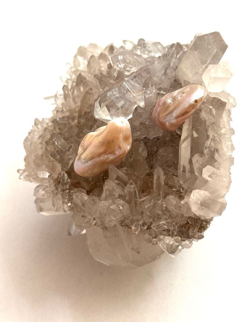 【最終お値下げ‼️】天然淡水パールバロック付き寶瓶天珠