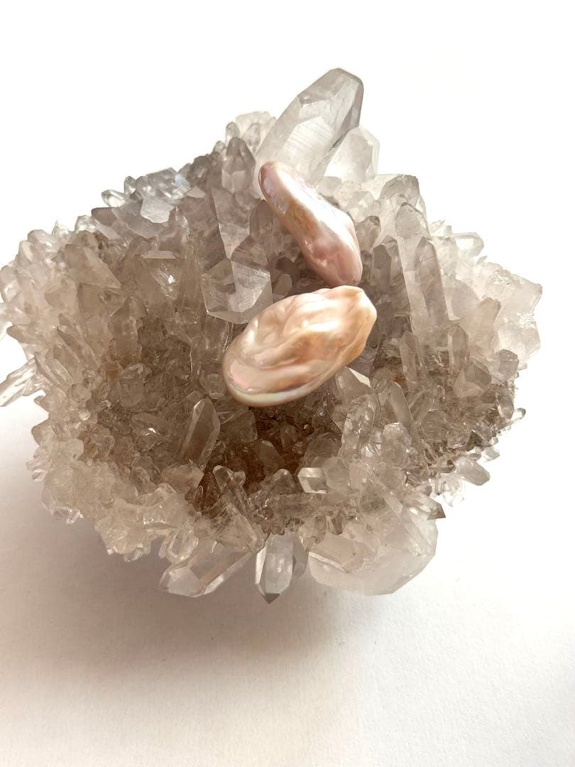 【最終お値下げ‼️】天然淡水パールバロック付き寶瓶天珠