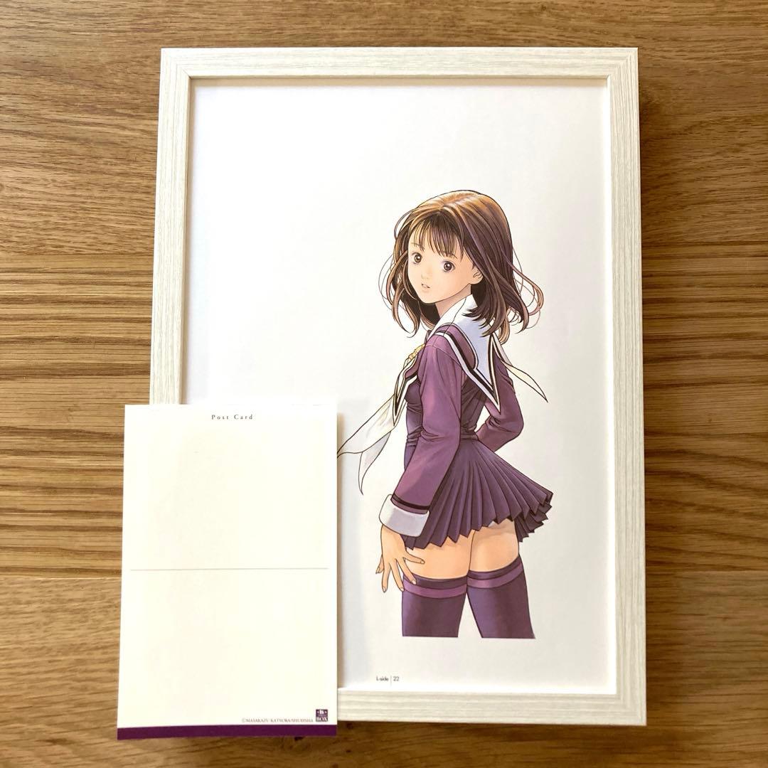 桂正和 アイズ 葦月伊織 A4イラスト フレーム付 ポストカード 電影少女