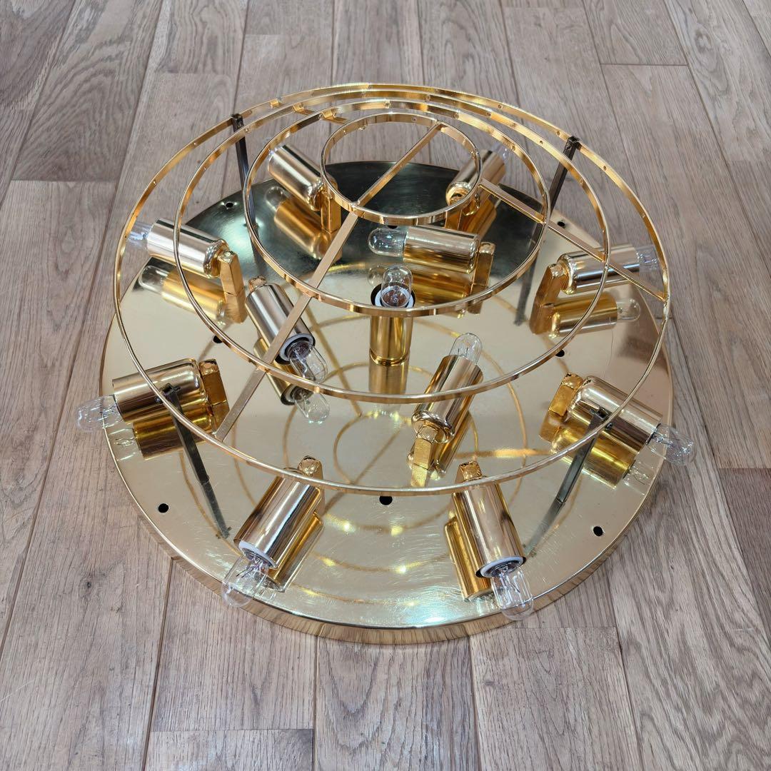 ①アンティーク・ガレ　シャンデリア　12灯 クリスタル　ゴールド　照明　リビング