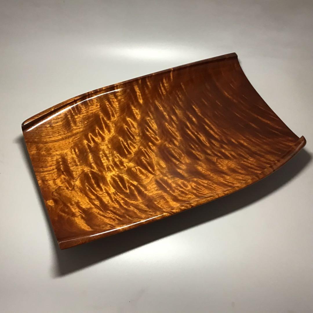 楠玉杢造り流風紋拭き漆盛器