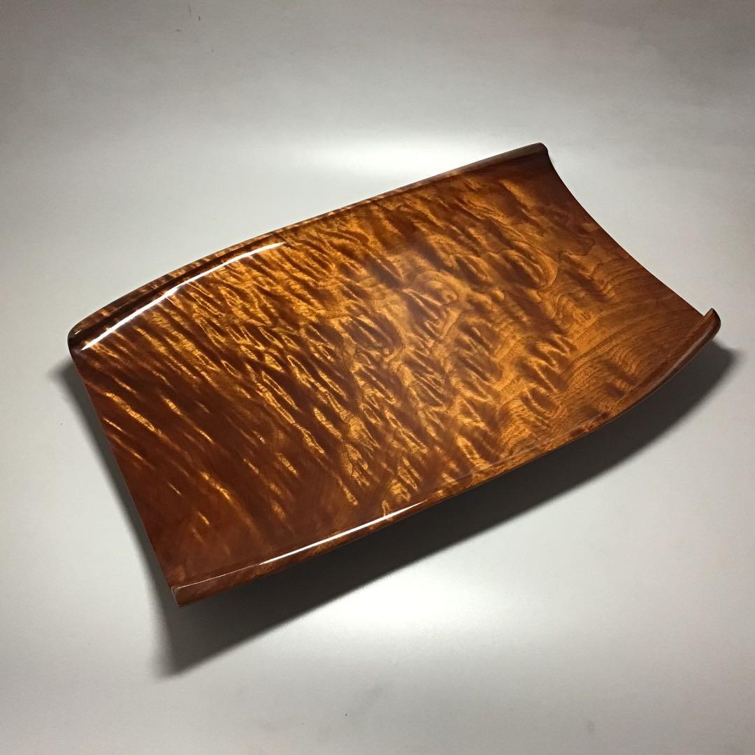 楠玉杢造り流風紋拭き漆盛器